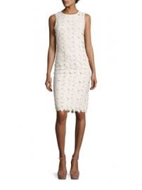 Alice   Olivia - Fey Embroidered Faux Leather Lace Dress at Saks Fifth Avenue